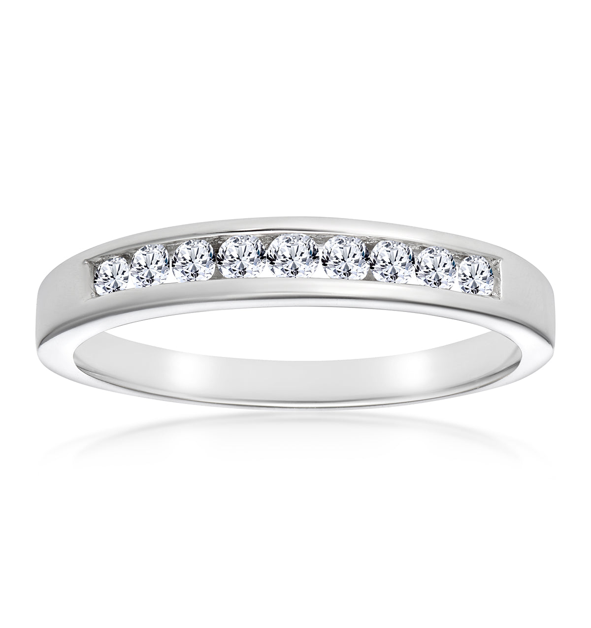 Rae Half Eternity Ring Channel Set 0.25CT Diamond 9K White Gold